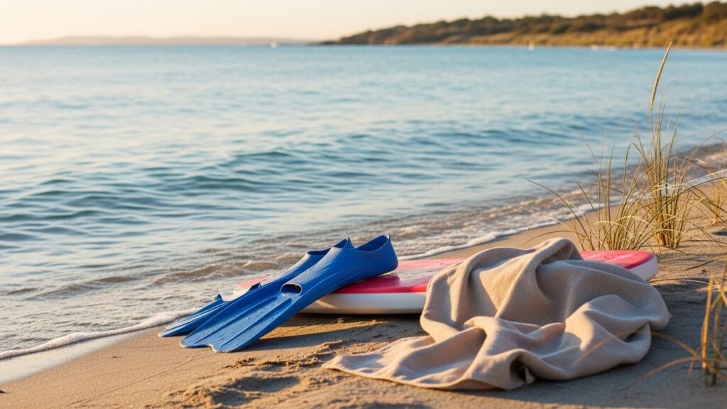 Image illustrant des activités de bien-être féminin, incluant le yoga, la méditation et des aliments sains.
