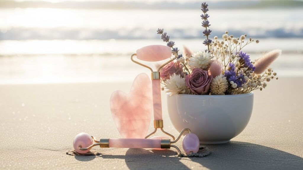 Image d'un visage féminin serein avec une lumière douce.