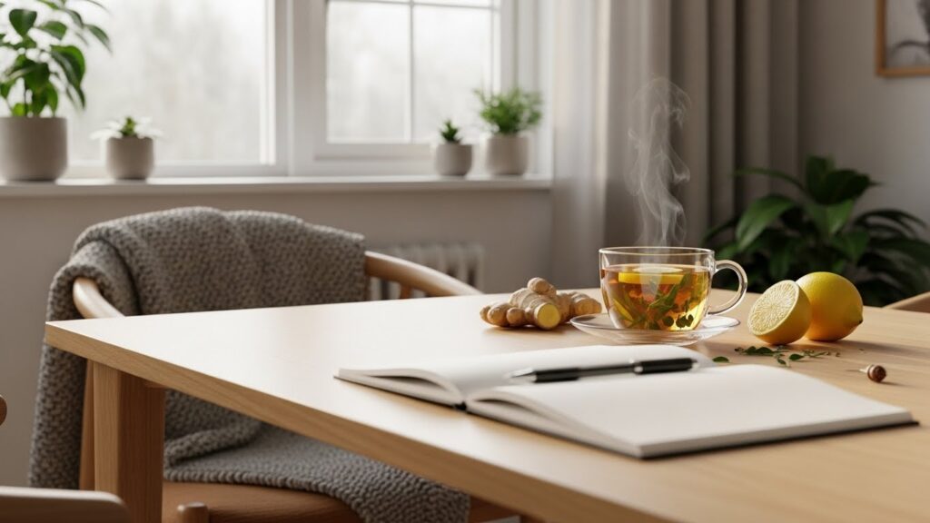Femme en train de méditer dans un environnement naturel paisible.